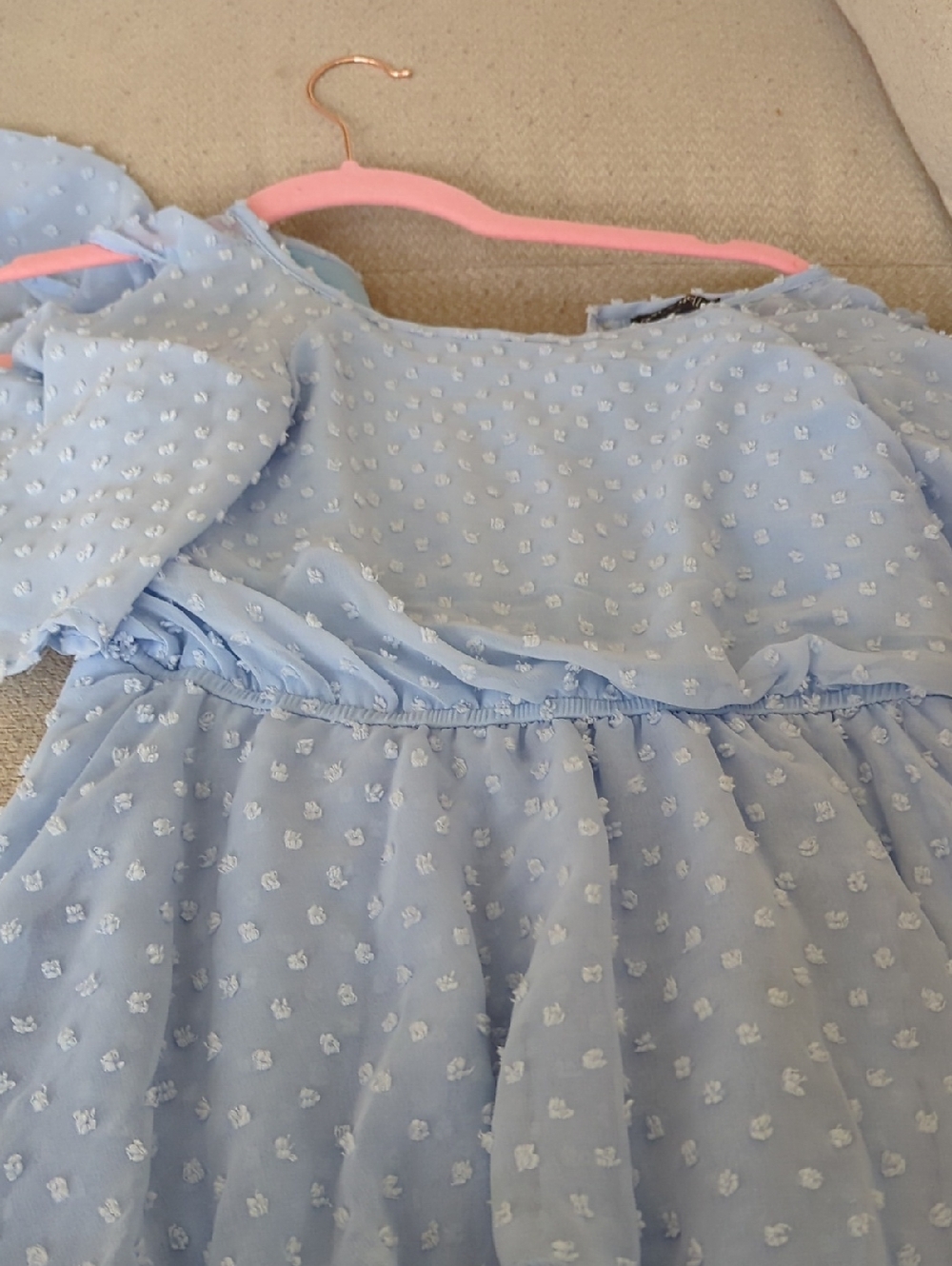 Light Blue Girls' Formal Ruffle Dress
